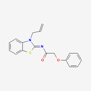 molecular formula C18H16N2O2S B2999385 2-phenoxy-N-[(2Z)-3-(prop-2-en-1-yl)-2,3-dihydro-1,3-benzothiazol-2-ylidene]acetamide CAS No. 941871-46-1