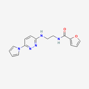 molecular formula C15H15N5O2 B2999466 N-(2-((6-(1H-pyrrol-1-yl)pyridazin-3-yl)amino)ethyl)furan-2-carboxamide CAS No. 1396767-73-9