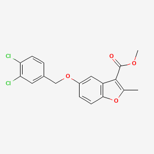 molecular formula C18H14Cl2O4 B2999484 Methyl 5-[(3,4-dichlorophenyl)methoxy]-2-methyl-1-benzofuran-3-carboxylate CAS No. 307552-28-9