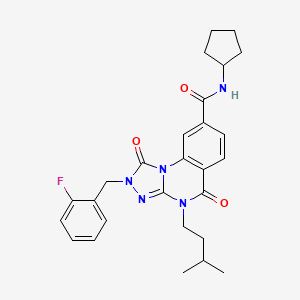 N-cyclopentyl-2-(2-fluorobenzyl)-4-(3-methylbutyl)-1,5-dioxo-1,2,4,5-tetrahydro[1,2,4]triazolo[4,3-a]quinazoline-8-carboxamide