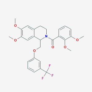 (6,7-dimethoxy-1-((3-(trifluoromethyl)phenoxy)methyl)-3,4-dihydroisoquinolin-2(1H)-yl)(2,3-dimethoxyphenyl)methanone