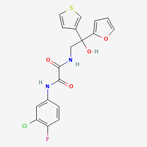 N1-(3-chloro-4-fluorophenyl)-N2-(2-(furan-2-yl)-2-hydroxy-2-(thiophen-3-yl)ethyl)oxalamide