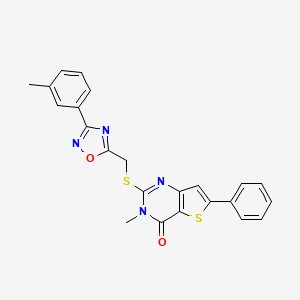 4-[5-(4-Methylphenyl)-1,2,4-oxadiazol-3-yl]-1-[4-(trifluoromethyl)benzoyl]piperidine
