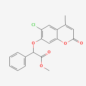 molecular formula C19H15ClO5 B2999662 Methyl 2-(6-chloro-4-methyl-2-oxochromen-7-yl)oxy-2-phenylacetate CAS No. 670243-45-5