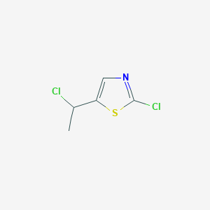 molecular formula C5H5Cl2NS B2999671 2-Chloro-5-(1-chloroethyl)-1,3-thiazole CAS No. 40982-19-2