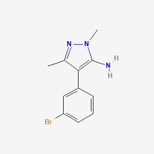 molecular formula C11H12BrN3 B2999706 4-(3-Bromophenyl)-2,5-dimethylpyrazol-3-amine CAS No. 1156165-95-5