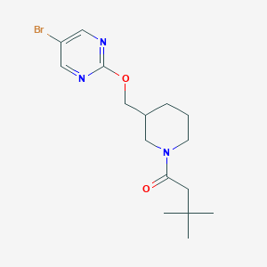 molecular formula C16H24BrN3O2 B2999710 1-(3-{[(5-Bromopyrimidin-2-yl)oxy]methyl}piperidin-1-yl)-3,3-dimethylbutan-1-one CAS No. 2380042-83-9