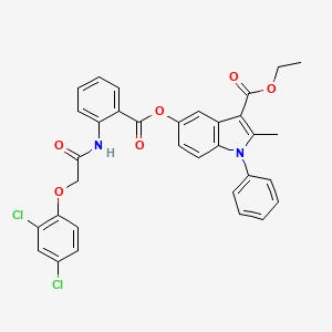 molecular formula C33H26Cl2N2O6 B2999711 ethyl 5-{2-[2-(2,4-dichlorophenoxy)acetamido]benzoyloxy}-2-methyl-1-phenyl-1H-indole-3-carboxylate CAS No. 392319-60-7