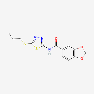 N-(5-propylsulfanyl-1,3,4-thiadiazol-2-yl)-1,3-benzodioxole-5-carboxamide