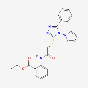 ethyl 2-[({[5-phenyl-4-(1H-pyrrol-1-yl)-4H-1,2,4-triazol-3-yl]sulfanyl}acetyl)amino]benzoate