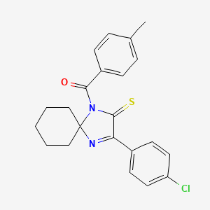 3-(4-Chlorophenyl)-1-(4-methylbenzoyl)-1,4-diazaspiro[4.5]dec-3-ene-2-thione