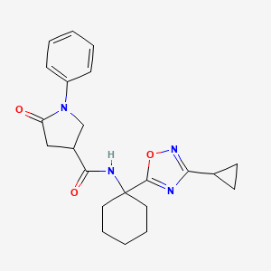 N-(1-(3-cyclopropyl-1,2,4-oxadiazol-5-yl)cyclohexyl)-5-oxo-1-phenylpyrrolidine-3-carboxamide