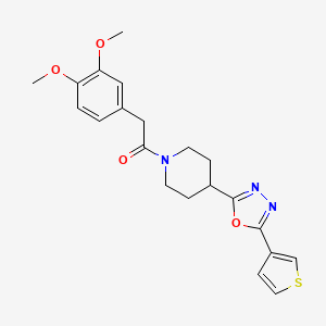 2-(3,4-Dimethoxyphenyl)-1-(4-(5-(thiophen-3-yl)-1,3,4-oxadiazol-2-yl)piperidin-1-yl)ethanone