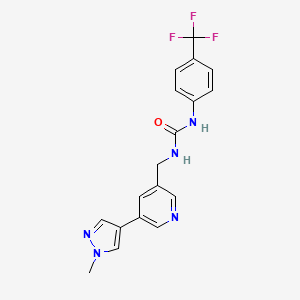 1-((5-(1-methyl-1H-pyrazol-4-yl)pyridin-3-yl)methyl)-3-(4-(trifluoromethyl)phenyl)urea