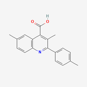 molecular formula C19H17NO2 B2999859 3,6-Dimethyl-2-(4-methylphenyl)quinoline-4-carboxylic acid CAS No. 898162-33-9