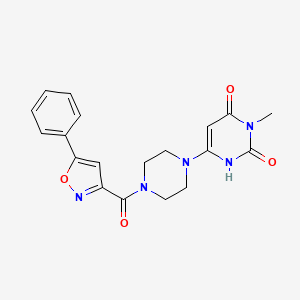 3-methyl-6-(4-(5-phenylisoxazole-3-carbonyl)piperazin-1-yl)pyrimidine-2,4(1H,3H)-dione