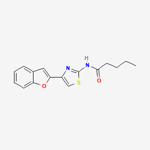molecular formula C16H16N2O2S B2999883 N-[4-(1-benzofuran-2-yl)-1,3-thiazol-2-yl]pentanamide CAS No. 923440-44-2