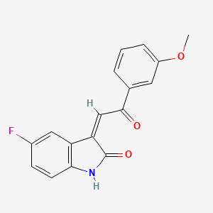 molecular formula C17H12FNO3 B2999894 (3Z)-5-fluoro-3-[2-(3-methoxyphenyl)-2-oxoethylidene]-1,3-dihydro-2H-indol-2-one CAS No. 1146934-99-7