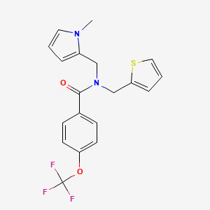 N-((1-methyl-1H-pyrrol-2-yl)methyl)-N-(thiophen-2-ylmethyl)-4-(trifluoromethoxy)benzamide