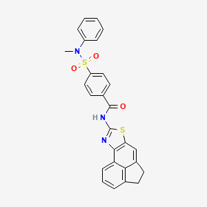 molecular formula C27H21N3O3S2 B2999896 N-(4,5-dihydroacenaphtho[5,4-d]thiazol-8-yl)-4-(N-methyl-N-phenylsulfamoyl)benzamide CAS No. 361172-81-8
