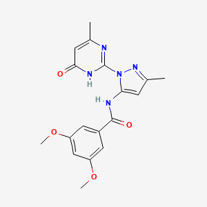 3,5-dimethoxy-N-(3-methyl-1-(4-methyl-6-oxo-1,6-dihydropyrimidin-2-yl)-1H-pyrazol-5-yl)benzamide