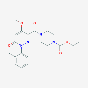molecular formula C20H24N4O5 B2999937 ethyl 4-[4-methoxy-1-(2-methylphenyl)-6-oxo-1,6-dihydropyridazine-3-carbonyl]piperazine-1-carboxylate CAS No. 921517-02-4
