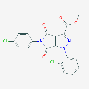 molecular formula C19H13Cl2N3O4 B299996 Methyl 1-(2-chlorophenyl)-5-(4-chlorophenyl)-4,6-dioxo-1,3a,4,5,6,6a-hexahydropyrrolo[3,4-c]pyrazole-3-carboxylate 