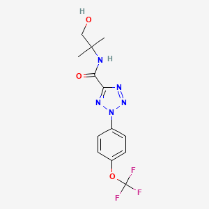 molecular formula C13H14F3N5O3 B3000021 N-(1-hydroxy-2-methylpropan-2-yl)-2-(4-(trifluoromethoxy)phenyl)-2H-tetrazole-5-carboxamide CAS No. 1396844-89-5