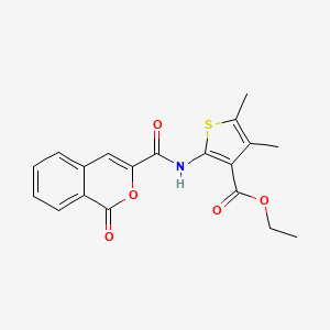 molecular formula C19H17NO5S B3000087 ethyl 4,5-dimethyl-2-{[(1-oxo-1H-isochromen-3-yl)carbonyl]amino}thiophene-3-carboxylate CAS No. 853891-35-7