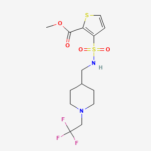 molecular formula C14H19F3N2O4S2 B3000127 methyl 3-({[1-(2,2,2-trifluoroethyl)piperidin-4-yl]methyl}sulfamoyl)thiophene-2-carboxylate CAS No. 2319640-01-0