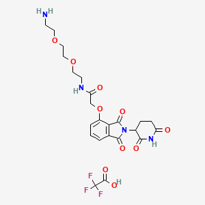 molecular formula C23H27F3N4O10 B3000164 Thalidomide-O-amido-PEG2-C2-NH2 TFA 