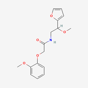 molecular formula C16H19NO5 B3000183 N-[2-(furan-2-yl)-2-methoxyethyl]-2-(2-methoxyphenoxy)acetamide CAS No. 1798463-54-3