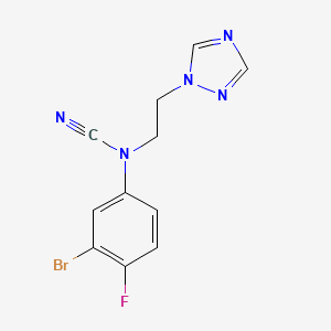 molecular formula C11H9BrFN5 B3000292 (3-Bromo-4-fluorophenyl)-[2-(1,2,4-triazol-1-yl)ethyl]cyanamide CAS No. 1436259-40-3