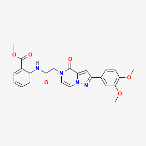 molecular formula C24H22N4O6 B3000301 methyl 2-({[2-(3,4-dimethoxyphenyl)-4-oxopyrazolo[1,5-a]pyrazin-5(4H)-yl]acetyl}amino)benzoate CAS No. 941938-79-0