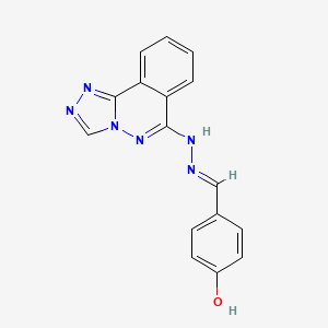 molecular formula C16H12N6O B3000335 (E)-4-((2-([1,2,4]triazolo[3,4-a]phthalazin-6-yl)hydrazono)methyl)phenol CAS No. 487038-48-2