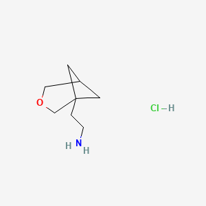 molecular formula C8H16ClNO B3000344 2-(3-Oxabicyclo[3.1.1]heptan-1-yl)ethanamine;hydrochloride CAS No. 2580214-41-9
