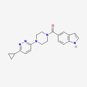 molecular formula C20H21N5O B3000350 (4-(6-cyclopropylpyridazin-3-yl)piperazin-1-yl)(1H-indol-5-yl)methanone CAS No. 2034370-02-8