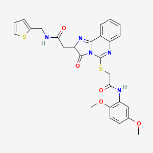 N-(2,5-dimethoxyphenyl)-2-{[3-oxo-2-({[(thiophen-2-yl)methyl]carbamoyl}methyl)-2H,3H-imidazo[1,2-c]quinazolin-5-yl]sulfanyl}acetamide