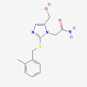2-(5-(hydroxymethyl)-2-((2-methylbenzyl)thio)-1H-imidazol-1-yl)acetamide
