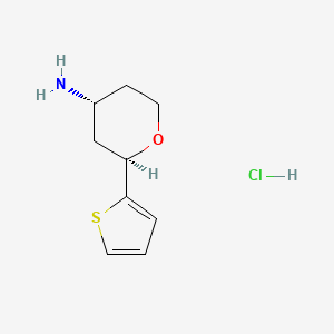 (2R,4R)-2-Thiophen-2-yloxan-4-amine;hydrochloride