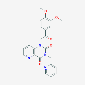 molecular formula C23H20N4O5 B3000436 1-(2-(3,4-dimethoxyphenyl)-2-oxoethyl)-3-(pyridin-2-ylmethyl)pyrido[3,2-d]pyrimidine-2,4(1H,3H)-dione CAS No. 941907-62-6