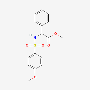molecular formula C16H17NO5S B3000464 Methyl 2-{[(4-methoxyphenyl)sulfonyl]amino}-2-phenylacetate CAS No. 251096-82-9