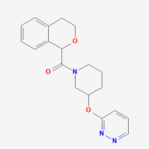 molecular formula C19H21N3O3 B3000471 Isochroman-1-yl(3-(pyridazin-3-yloxy)piperidin-1-yl)methanone CAS No. 2034576-26-4