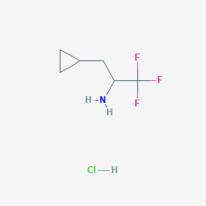 molecular formula C6H11ClF3N B3000473 3-Cyclopropyl-1,1,1-trifluoropropan-2-amine hydrochloride CAS No. 2089257-34-9