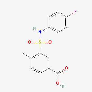 molecular formula C14H12FNO4S B3000483 3-[(4-Fluorophenyl)sulfamoyl]-4-methylbenzoic acid CAS No. 379729-09-6