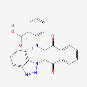 2-((3-(1H-benzo[d][1,2,3]triazol-1-yl)-1,4-dioxo-1,4-dihydronaphthalen-2-yl)amino)benzoic acid