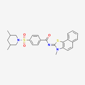 4-(3,5-dimethylpiperidin-1-yl)sulfonyl-N-(3-methylbenzo[g][1,3]benzothiazol-2-ylidene)benzamide