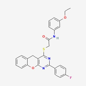 N-(3-ethoxyphenyl)-2-((2-(4-fluorophenyl)-5H-chromeno[2,3-d]pyrimidin-4-yl)thio)acetamide