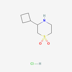 molecular formula C8H16ClNO2S B3000505 3-Cyclobutyl-1lambda6-thiomorpholine-1,1-dione hydrochloride CAS No. 1909316-14-8