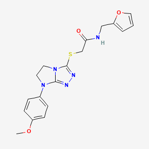 N-(furan-2-ylmethyl)-2-((7-(4-methoxyphenyl)-6,7-dihydro-5H-imidazo[2,1-c][1,2,4]triazol-3-yl)thio)acetamide